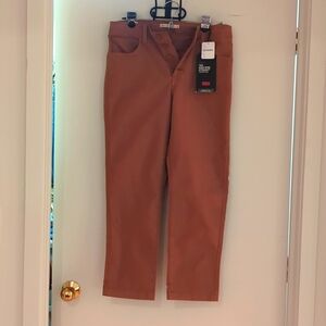 Levi’s Premium 724 High Rise Straight Leg Crop Utility Pants Tan NEW Size 31